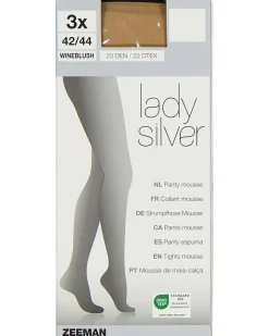 Lady silver Collant - Wineblush<Zeeman Outlet